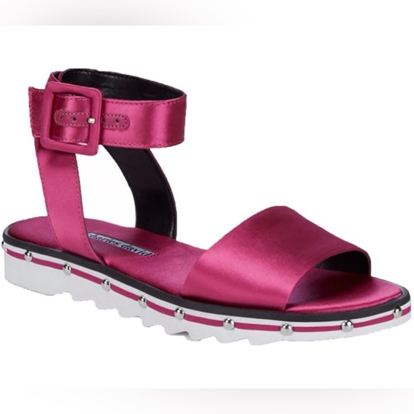 Charles David Shimmy Pink Satin Sandals - Picture 1 of 10